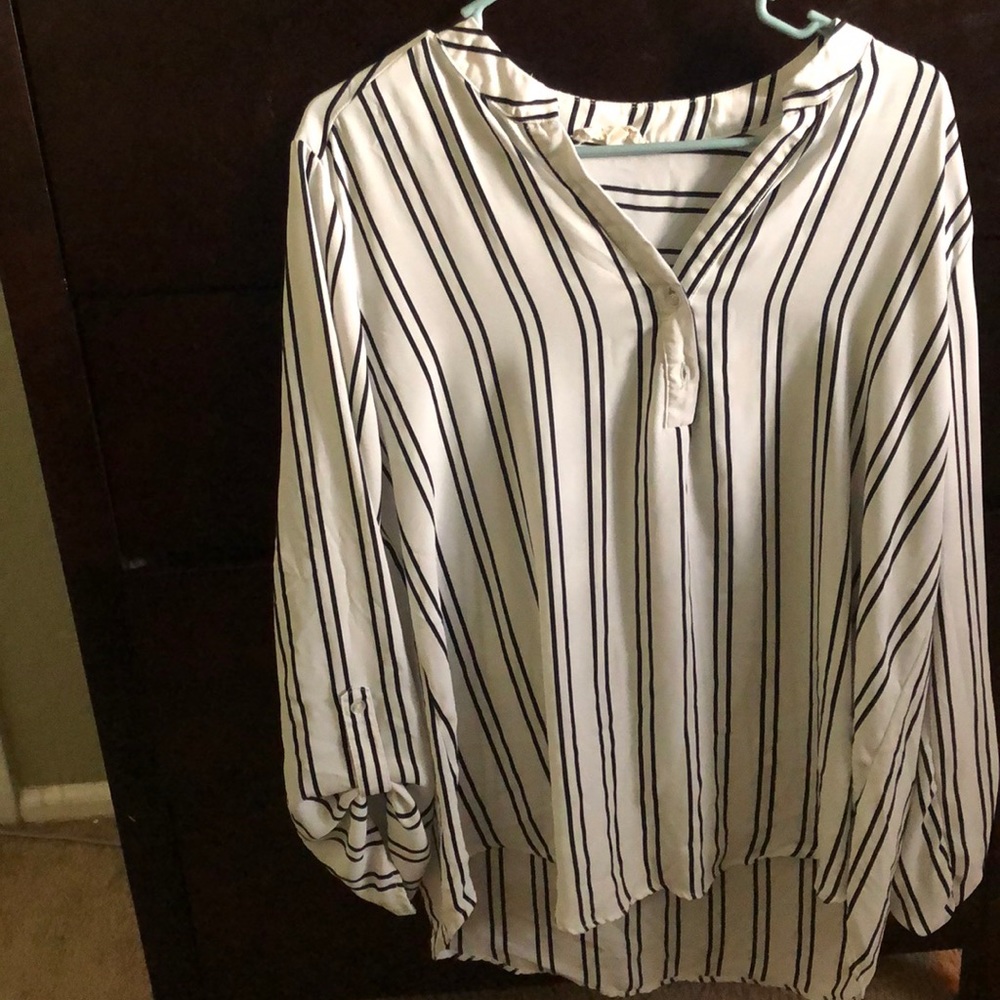 Black and white blouse